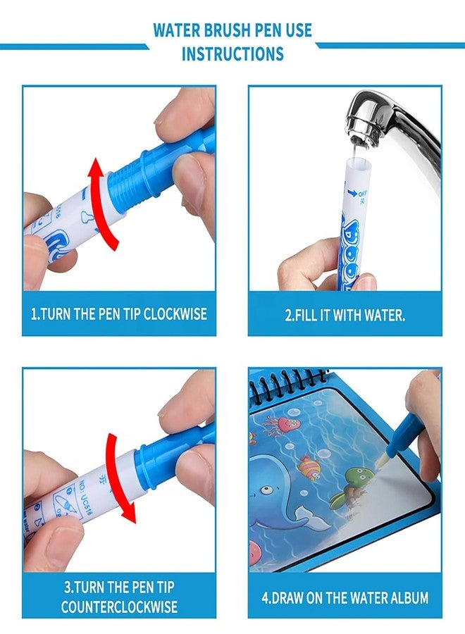 SENVOX Water Marker Magic Book for Kids | Reusable, No-Mess & Water Reveal Activity Book with Refillable Pens | 4 Themes to Boost Drawing Skills | Educational & Travel-Friendly (4) - Image 5